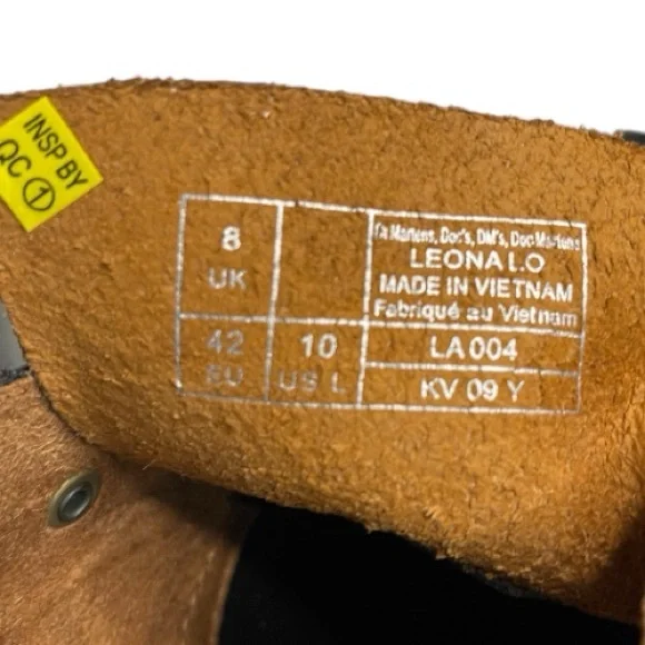 Dr Martens Leona Lug Sole Platform Derby Black Leather Shoes Sz 10 - Picture 6 of 6